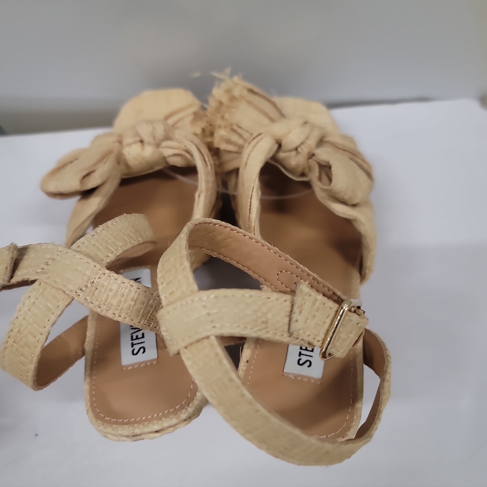 Steve Madden Romey Natural Raffia Platform Sandals - Picture 9 of 10